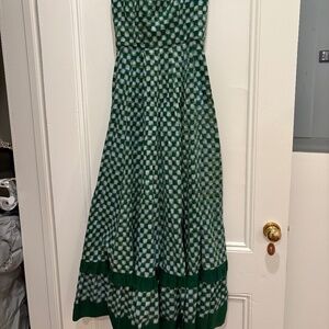Del Castro green check dress small
